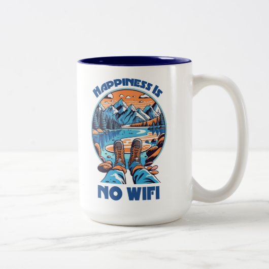 Glück ist kein Wifi-Wanderschuh Zweifarbige Tasse (Rechts)