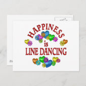 Glück ist Line Dancing Postkarte (Vorne/Hinten)
