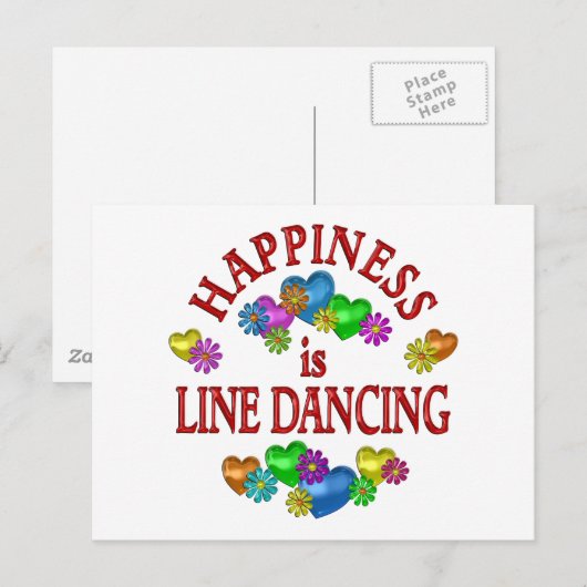 Glück ist Line Dancing Postkarte (Vorne/Hinten)