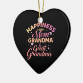 Glück ist Mama, Oma und Urgroßmutter Keramik Ornament (Links)