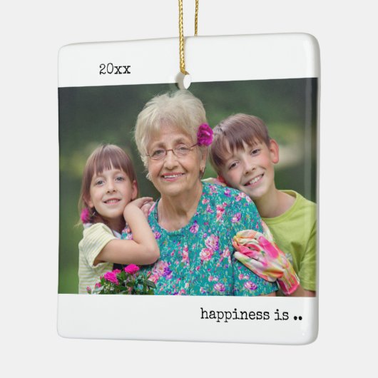 Glück ist Minimalistisch Großes Oma-Foto Keramikornament (Links)