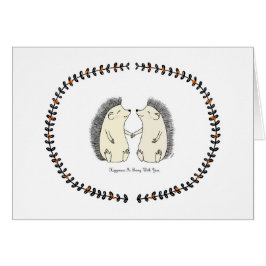 Glück ist mit Ihnen Igels-Liebe-Karte