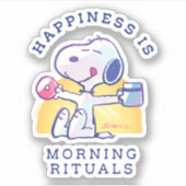 Glück ist morgendliche Rituale Aufkleber (Vorderseite)