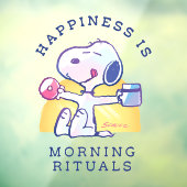 Glück ist morgendliche Rituale Fensteraufkleber (Blatt 3)