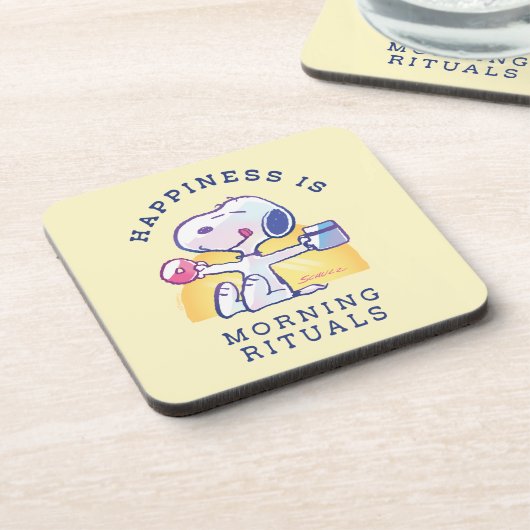 Glück ist morgendliche Rituale Getränkeuntersetzer (Linke Seite)