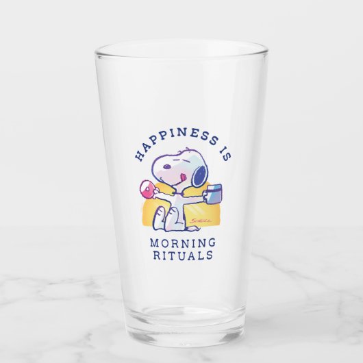 Glück ist morgendliche Rituale Glas (Vorderseite)