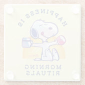 Glück ist morgendliche Rituale Glasuntersetzer (Rückseite)