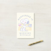 Glück ist morgendliche Rituale Post-it Klebezettel (Auf Schreibtisch)