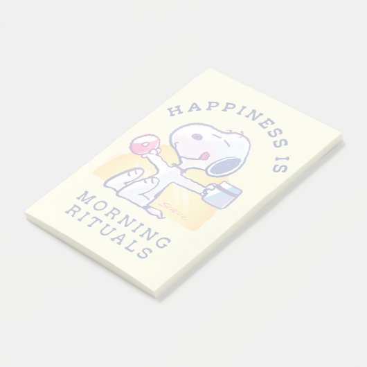 Glück ist morgendliche Rituale Post-it Klebezettel (angewinkelt)