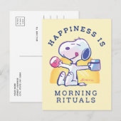 Glück ist morgendliche Rituale Postkarte (Vorne/Hinten)