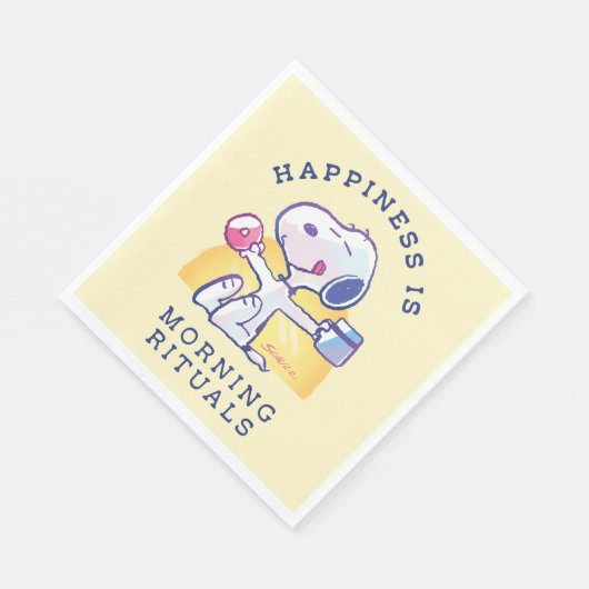 Glück ist morgendliche Rituale Serviette (Ecke)