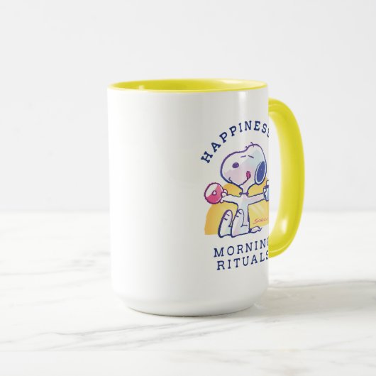 Glück ist morgendliche Rituale Tasse (VorderseiteRechts)