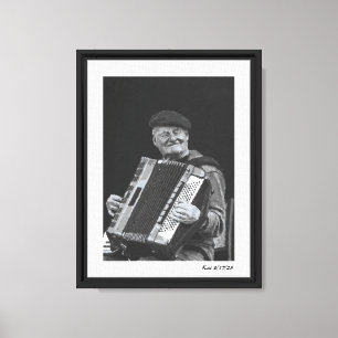 Glück ist, Musiker Schwarz & Weiß Kunst Leinwanddruck
