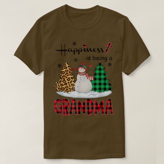 Glück ist Oma Snowman Frohe Weihnachten T-Shirt (Design vorne)