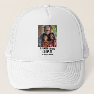 Glück ist, Opa von Name Familienfoto zu sein Truckerkappe