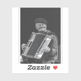 Glück ist, Paris Musiker Schwarz & Weiß Kunst Aufkleber