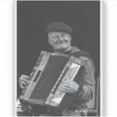 Glück ist, Paris Musiker Schwarz & Weiß Kunst Aufkleber (Vorderseite)