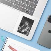 Glück ist, Paris Musiker Schwarz & Weiß Kunst Aufkleber (Laptop mit iPhone)