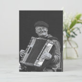 Glück ist, Paris Musiker Schwarz & Weiß Kunst Einladung (Stehend Vorderseite)