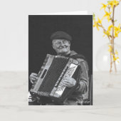 Glück ist, Paris Musiker Schwarz & Weiß Kunst Karte (Gelbe Blume)