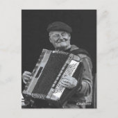 Glück ist, Paris Musiker Schwarz & Weiß Kunst Postkarte (Vorderseite)