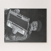 Glück ist, Paris Musiker Schwarz & Weiß Kunst Puzzle (Horizontal)