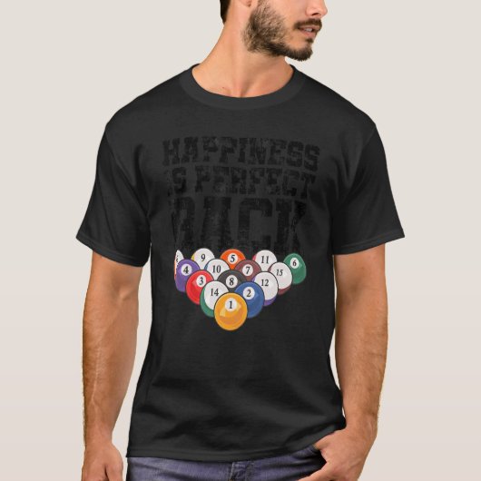 Glück ist perfekt Rack Billards Player Pool Snoo T-Shirt (Vorderseite)