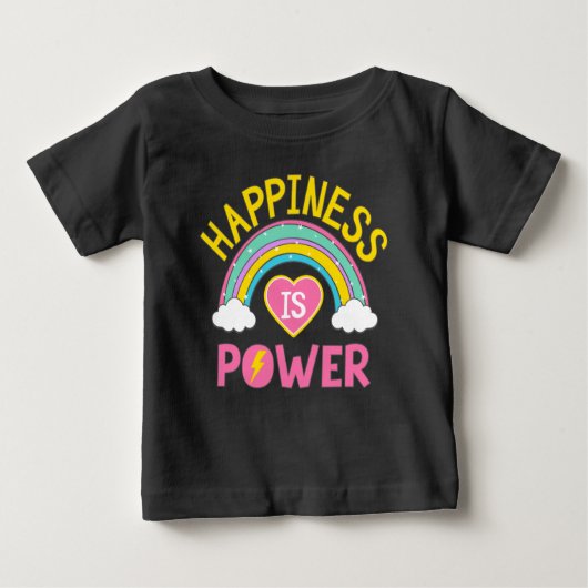 Glück ist Power Regenbogen Baby T-shirt (Vorderseite)