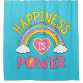 Glück ist Power Regenbogen Duschvorhang (Vorderseite)