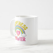 Glück ist Power Regenbogen Kaffeetasse (Vorderseite Links)