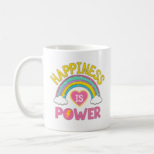 Glück ist Power Regenbogen Kaffeetasse (Links)