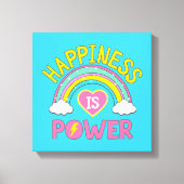 Glück ist Power Regenbogen Leinwanddruck (Vorderseite)