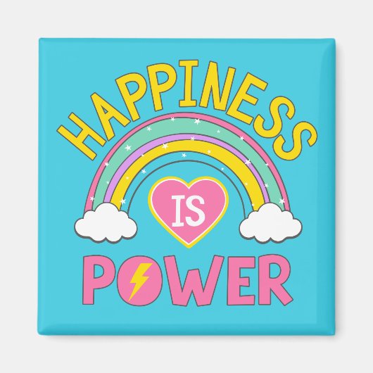 Glück ist Power Regenbogen Magnet (Vorne)