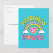 Glück ist Power Regenbogen Postkarte (Vorne/Hinten)