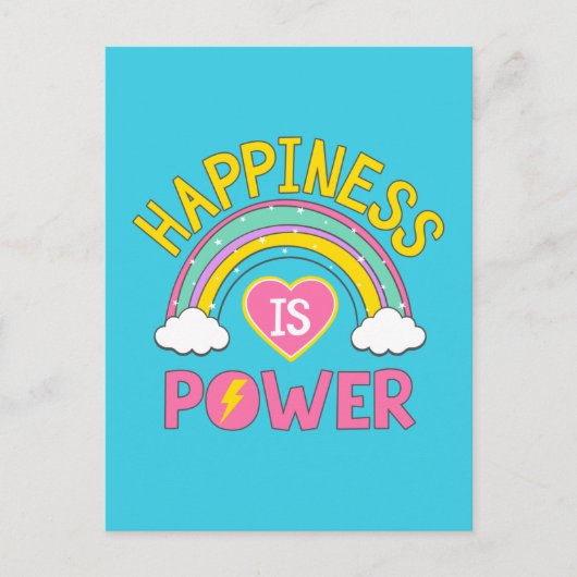 Glück ist Power Regenbogen Postkarte (Vorderseite)