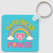 Glück ist Power Regenbogen Schlüsselanhänger (Rückseite)