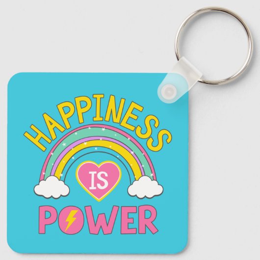 Glück ist Power Regenbogen Schlüsselanhänger (Rückseite)