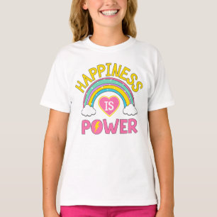 Glück ist Power Regenbogen T-Shirt