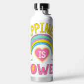 Glück ist Power Regenbogen Trinkflasche (links)