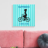 Glück ist Reiten mit meinem Fahrrad - Silhouette m Leinwanddruck (Insitu (Wohnzimmer))
