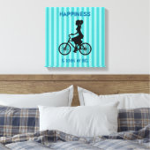 Glück ist Reiten mit meinem Fahrrad - Silhouette m Leinwanddruck (Insitu (Schlafzimmer))