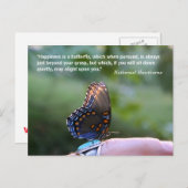 "Glück ist Schmetterling" Zitat & Fotografie Postkarte (Vorne/Hinten)