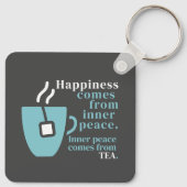 Glück ist Tee Funny Zitat Wort Kunst Schlüsselanhänger (Rückseite)
