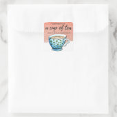 Glück ist Tee und Bücher (rosa) Aufkleber (Tasche)