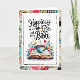 Glück ist Tee und Meine Bibel Christlicher Glauben Karte