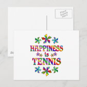 Glück ist Tennis Postkarte (Vorne/Hinten)