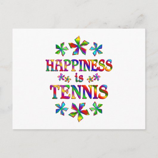 Glück ist Tennis Postkarte (Vorderseite)