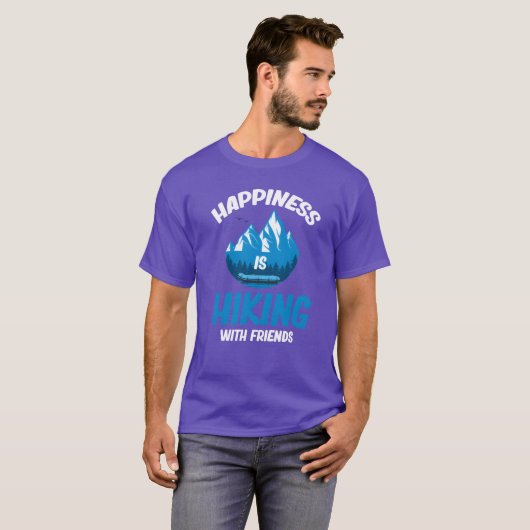 Glück ist Wandern mit Freunden Wandern Erlebnis f T-Shirt (Vorne ganz)