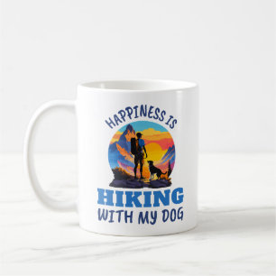 Glück ist Wandern mit meinem Hund Kaffeetasse