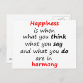 Glück ist, wann... postkarte (Vorne/Hinten)